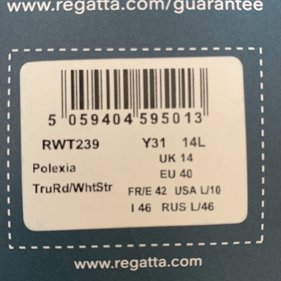 Red stripped 3/4 length boat neck top . 100% cotton . - Picture 4 of 8